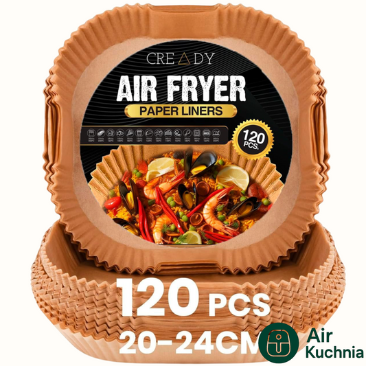 Papier do frytkownicy powietrznej 120 szt. | 20 cm | do 5–7L | kwadratowy | do 220°C